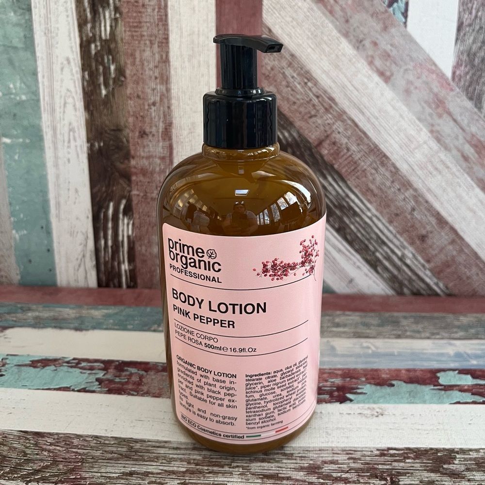BIO ECO Cosmetics Prime Organic Professional Body Lotion Pink Pepper NEW 16.9 oz